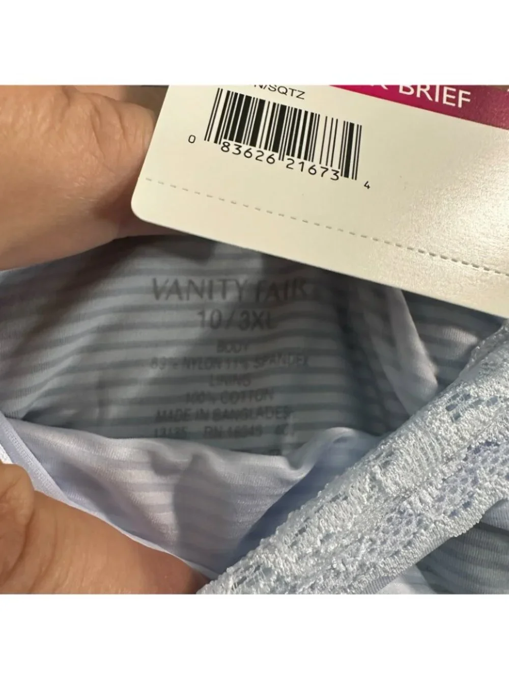 Vanity Fair Radiant Light Luxe Brief Underwear Stretch Lace Waistband 3-Pack 3XL